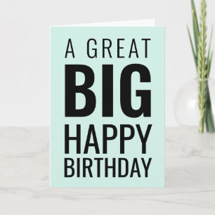 A Great Big Happy Birthday Modern   Pastel Green Card