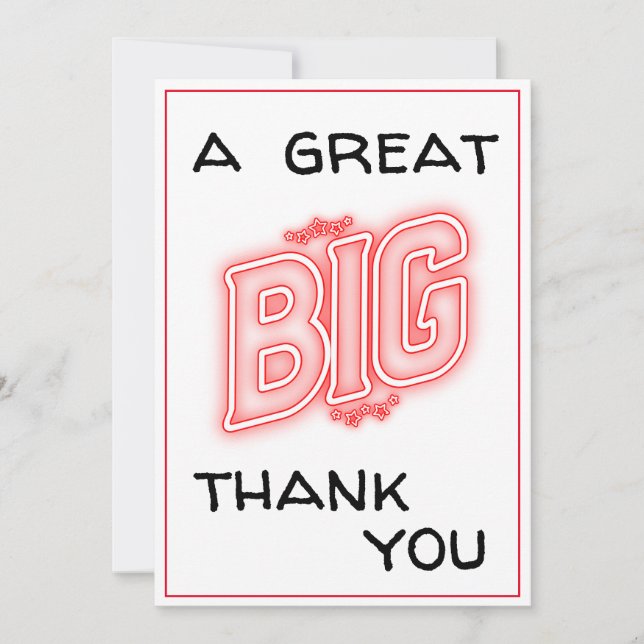 A Great Big Thank You Black and Red Typography  (Front)