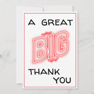A Great Big Thank You Black and Red Typography  Card