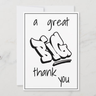 A Great Big Thank You Bold Black Typography Text  Card