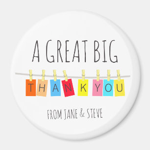 A Great Big Thank You, Cute Bright Bunting – Magnet