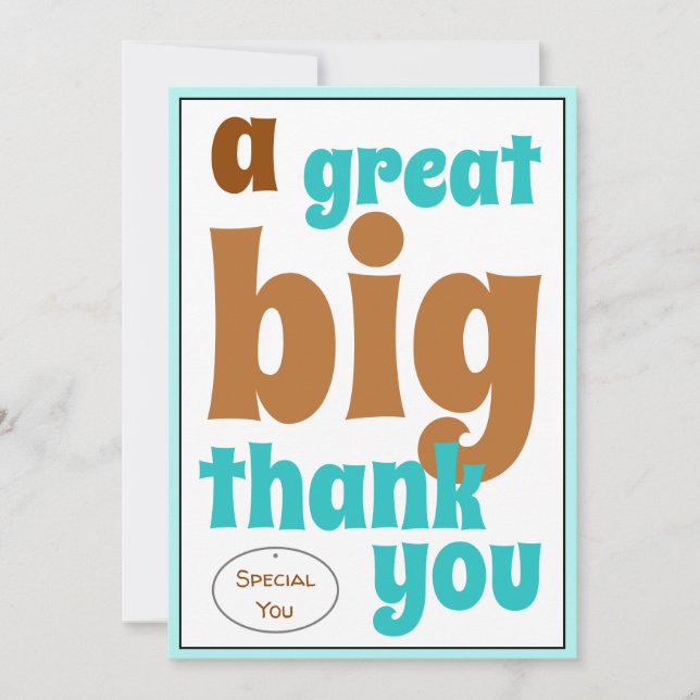 A Great Big Thank You Special You Casual Office Card (Front)