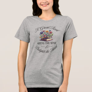 A Great Book Delights Floral Tri-Blend Shirt