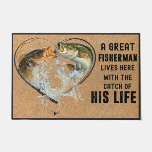 A Great Fisherman Lives Here Doormat