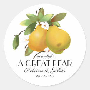 A Great Pear Wedding Favour Classic Round Sticker