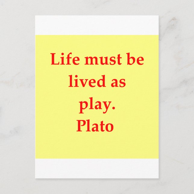 A great Plato quote Postcard (Front)
