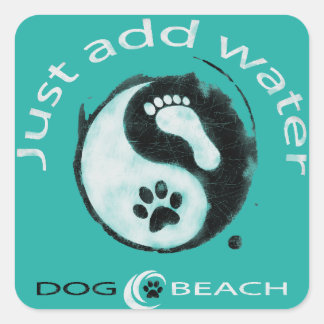 A great stiker for dog and beach lovers! square sticker