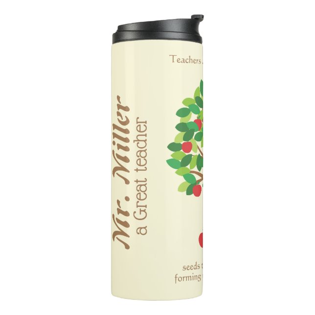 A Great Teacher Personalised Apple Tree Thermal Tumbler (Rotated Left)