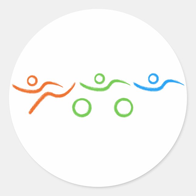 A great Triathlon gift for your friend or family Classic Round Sticker (Front)