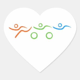 A great Triathlon gift for your friend or family Heart Sticker