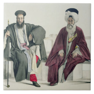 A Greek Priest and a Turk, engraved by the Thierry Tile