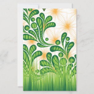 A green and gold artistic pattern depicting a tree