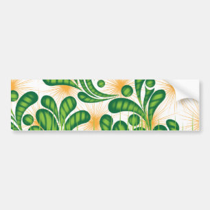 A green and gold artistic pattern depicting a tree bumper sticker