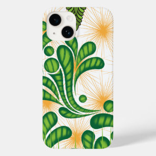A green and gold artistic pattern depicting a tree Case-Mate iPhone 14 case