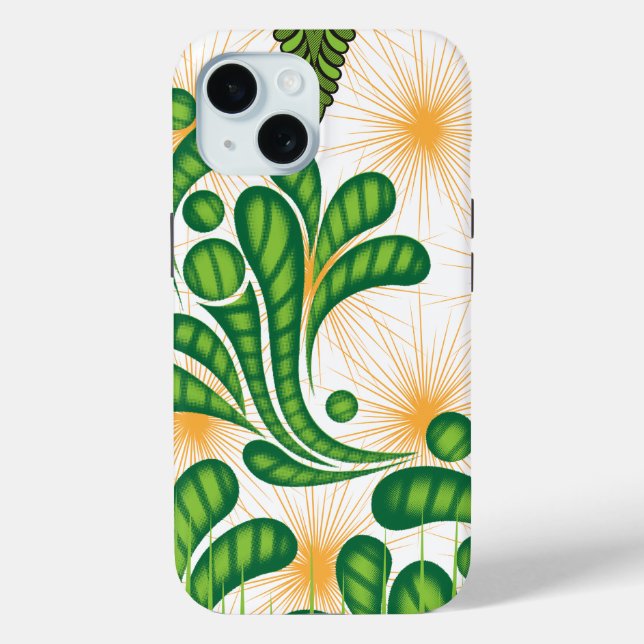 A green and gold artistic pattern depicting a tree Case-Mate iPhone case (Back)