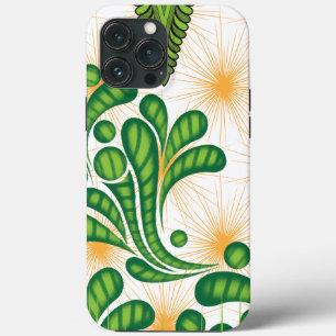 A green and gold artistic pattern depicting a tree iPhone 13 pro max case