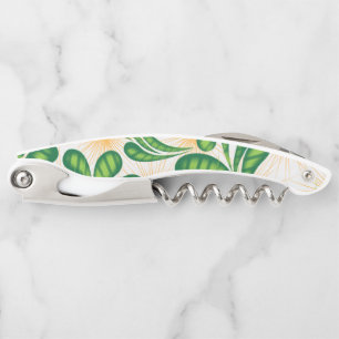 A green and gold artistic pattern depicting a tree corkscrew