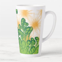 A green and gold artistic pattern depicting a tree