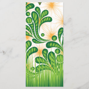 A green and gold artistic pattern depicting a tree menu
