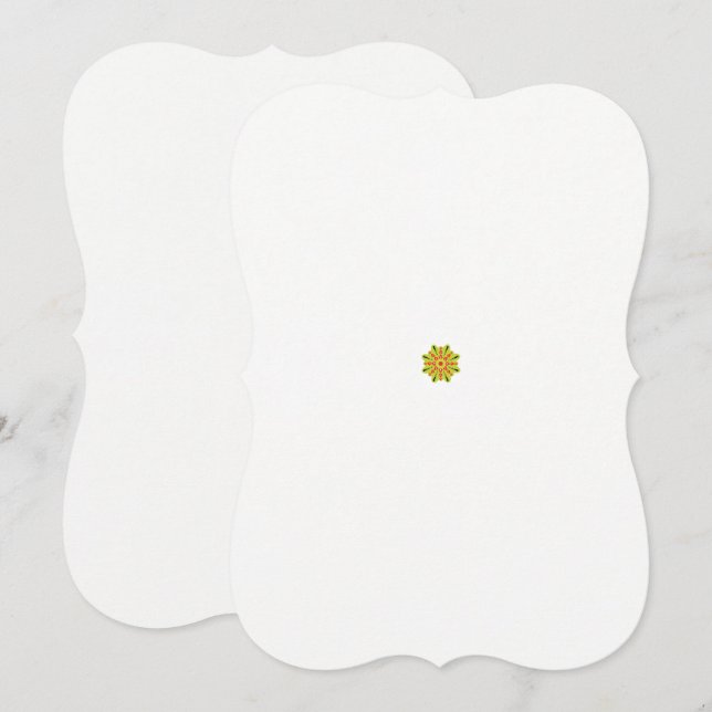 a green and red flower with black dots (Front/Back)
