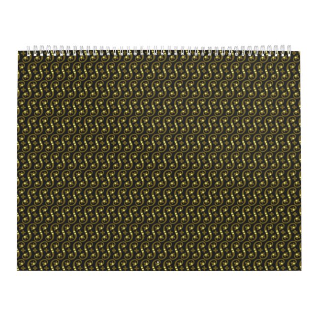 a green and white background with a wavy pattern calendar (Cover)