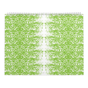 a green and white background with small dots calendar