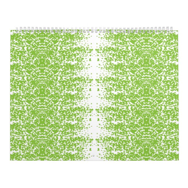 a green and white background with small dots calendar (Cover)