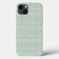 a green and white background with small leaves