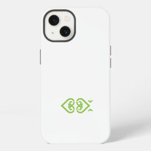 a green and white logo with a stylised design iPhone 13 case