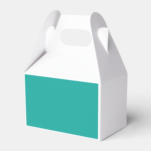 a green background with a  favour box (Front Side)