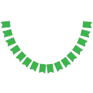 a green background with a white border bunting 