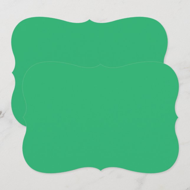 a green background with a white border card (Front/Back)