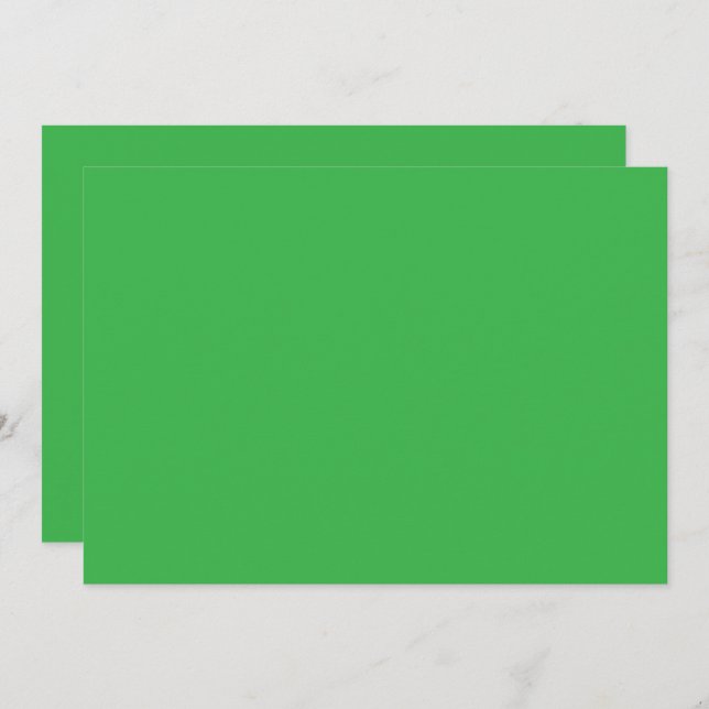 a green background with a white border invitation (Front/Back)