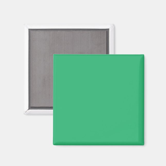 a green background with a white border magnet (Front/Back)