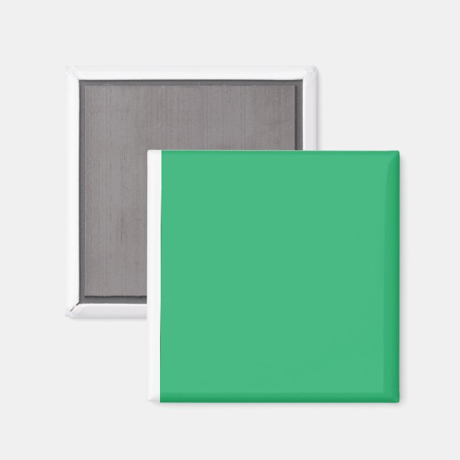 a green background with a white border magnet (Front/Back)
