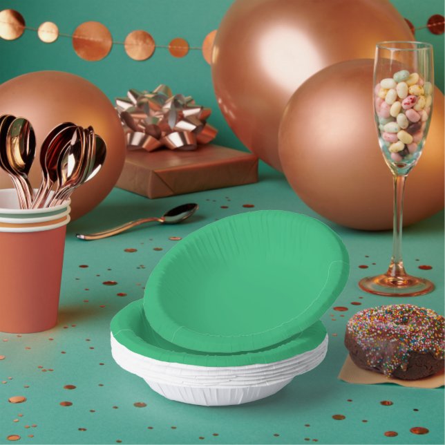 a green background with a white border paper plate (Multi)