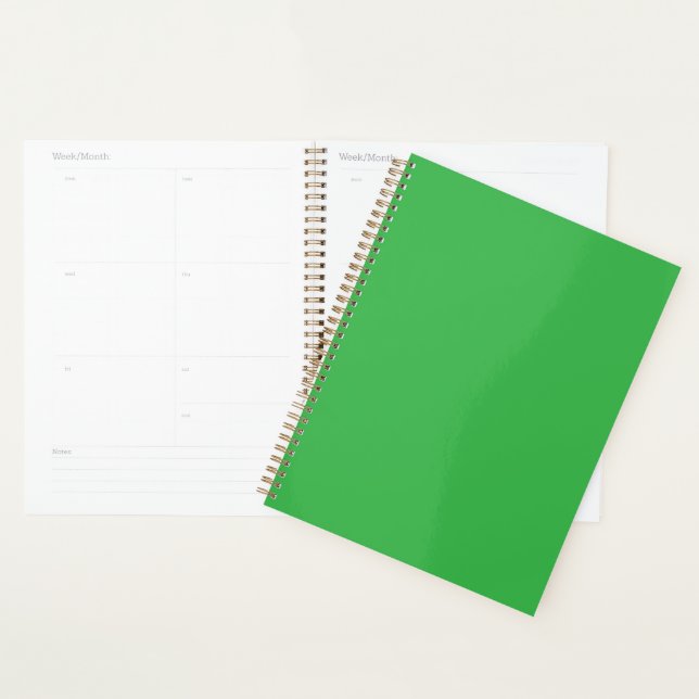 a green background with a white border planner (Display)