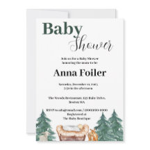 A Green Christmas Baby Shower Invitation