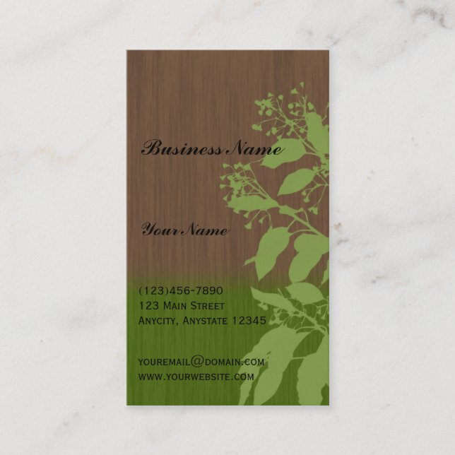 A Green Earth Business Card (Front)