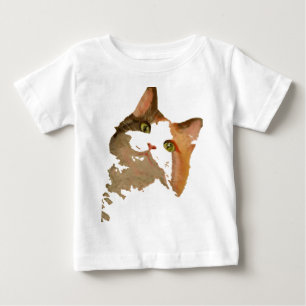A Green Eyed Calico Cat Artistic Portrait Baby T-Shirt