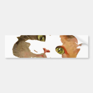 A Green Eyed Calico Cat Artistic Portrait Bumper Sticker