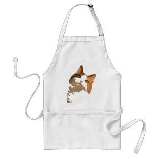 A Green Eyed Calico Cat Artistic Portrait Standard Apron