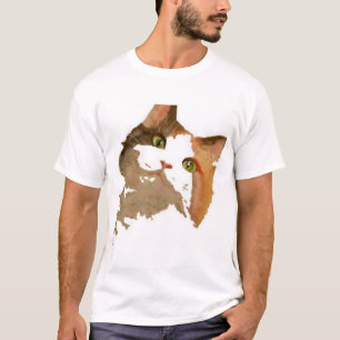 A Green Eyed Calico Cat Artistic Portrait T-Shirt