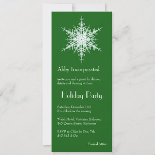 A Green Holiday Snowflake Invitation