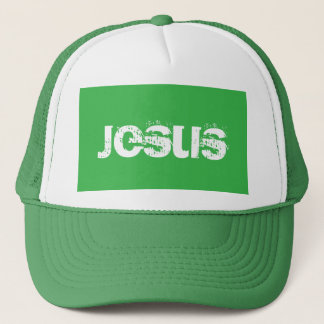 A Green Jesus Trucker Hat