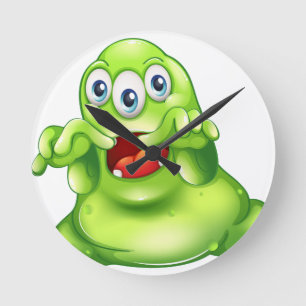 A green monster in horror round clock