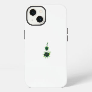 a green rose with leaves on a white background iPhone 13 case