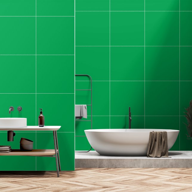 A green screen positioned against a white backgrou wallpaper (Bathroom)