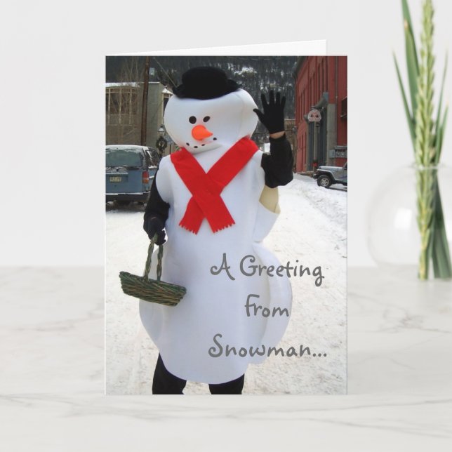 A Greeting From Snowman... Holiday Card (Front)
