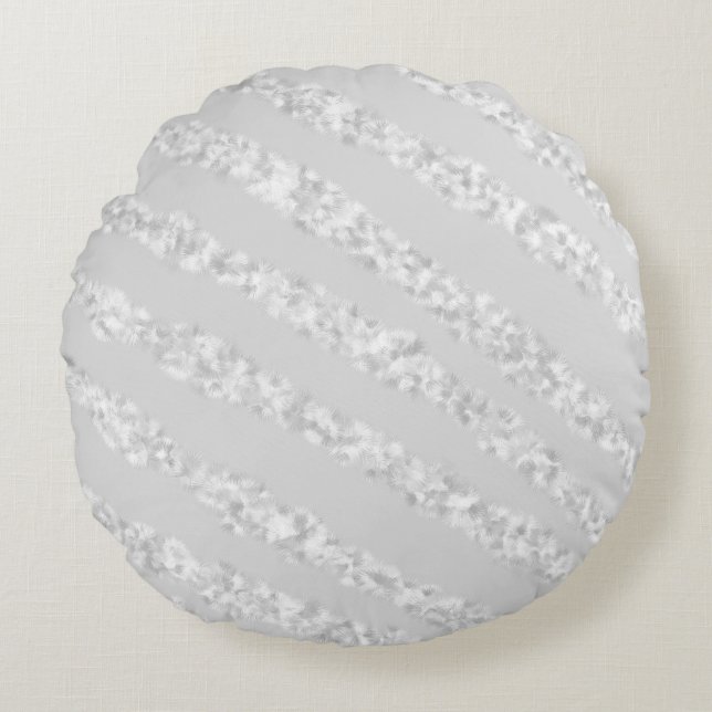 A Grey & White Dreamscape Round Cushion (Front)